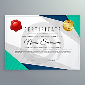 Elegant geometric certificate design template