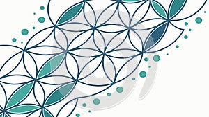 Elegant geometric floral pattern: Interlocking circles. vector design Generative AI