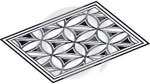 Elegant Geometric Interlocking Oval Pattern, vector design Generative AI
