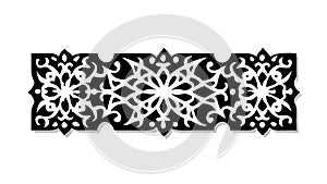 Elegant Geometric Moroccan Pattern Decorative Border, vector design Generative AI