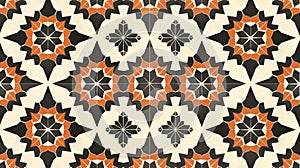 Elegant Geometric Pattern with Floral Elements