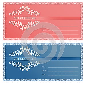 Elegant Gift Certificate Vector Illustration Set