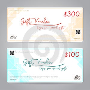 Elegant gift voucher or gift card or coupon template for discount or complimentary