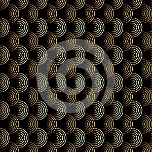 Elegant gold and black circular pattern design