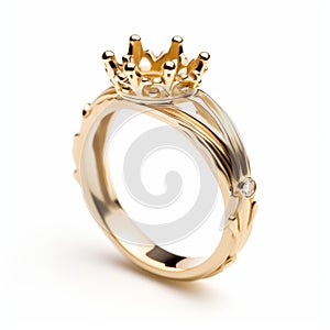 Elegant Gold Crown Ring Inspired By John Wilhelm\'s Style