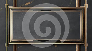 Elegant Gold Frame on Dark Textured Background Design