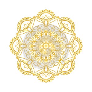 Elegant gold mandala on white background