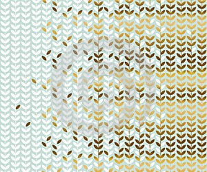 Elegant gold and pale green leaf pattern.