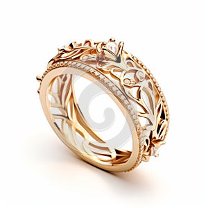 Elegant Gold Ring With Intricate Design Inspired By Crown