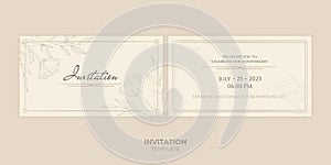 Elegant gold wedding invitation design with floral pattern. Luxury vector illustration for cards, banners, and more. Modern and