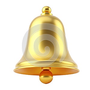 Elegant Golden Bell on White 3D Render photo