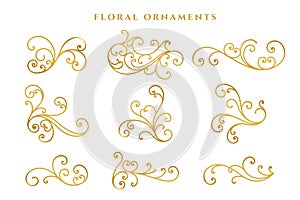 Elegant golden floral decoration big set design