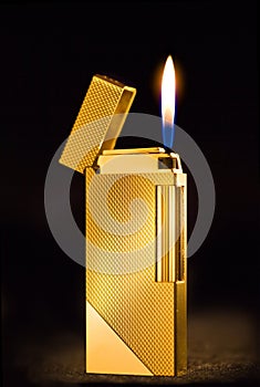 Elegant golden gas lighter