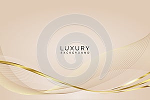 Elegant golden lines on a cream color luxury background