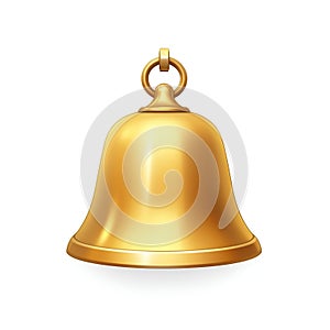 Elegant Golden Service Bell Isolated on White Background. Generative ai