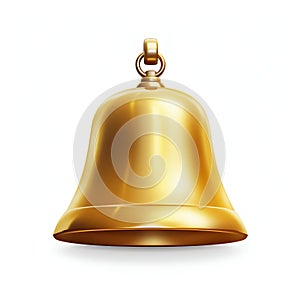 Elegant Golden Service Bell Isolated on White Background. Generative ai