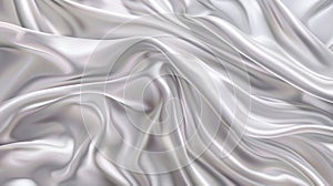 Elegant gray smooth fabric background with silk cloth texture, flowing satin fabric with waves and drapery. Modern