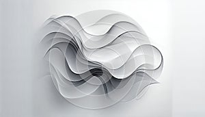 Elegant Grayscale Fluid Waves Abstract Background