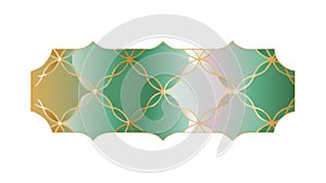 Elegant Green Geometric Patterned Decorative Border, vector design Generative AI