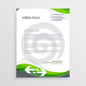 Elegant green and gray letterhead design template photo