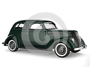 Elegant green old timer vintage car with white wall tires