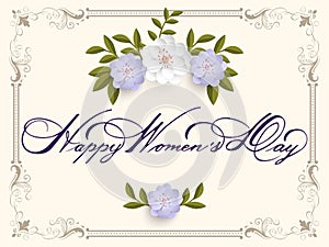 Elegant greeting card. 8 March International Women`s Day.