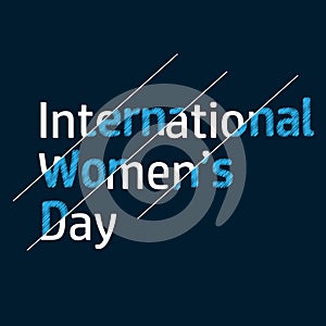 Elegant greeting card design for International Women`s Day celebration on black background