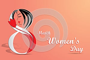 Elegant greeting card for International Women`s Day