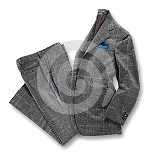 Elegant grey worsted suit photo