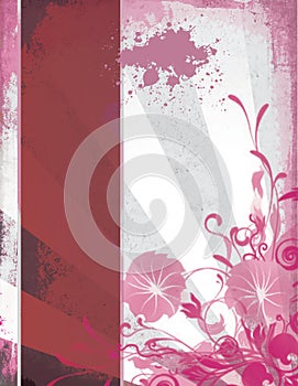 Elegant Grunge Template with Floral Corner