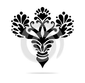 Elegant hand drawn fleur de lis symbols in ornate stylized design element