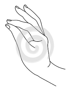 Elegant hand with thumb and index finger clasping