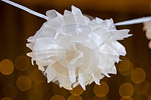Elegant Hanging Paper Pom Poms for Wedding Decor