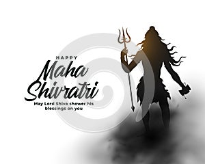 elegant happy maha shivratri wishes card with lord shiva silhouette