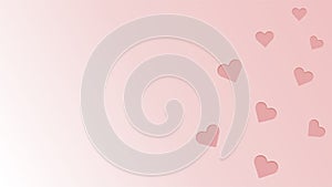 Elegant Happy Valentines day banner template with pressed hearts on pink background