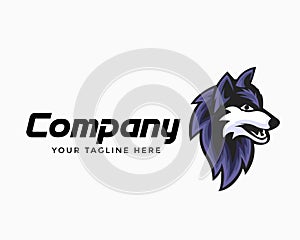 Elegant head wild wolf art logo design inspiration