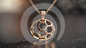 An elegant honeycomb pendant necklace perfect for adding a subtle geometric element to any outfit.
