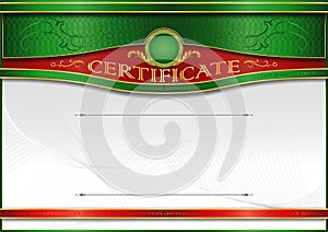 An elegant horizontal blank form for creating certificates. With green accents on a white background.