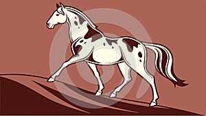 Elegant horse in dynamic stance. Majestic animal art vector design. vector design Generative AI photo