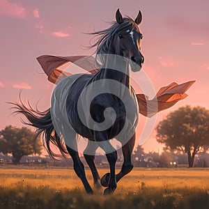 Elegant Horse in Flight - Perfect for Branding and Marketing