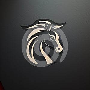 Elegant Horse Head Logo Design On Black Background
