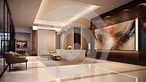 Elegant hotel or apartment lobby