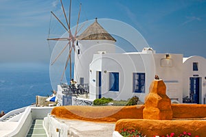 Elegant hotels of Santorini overlloking the Adriatic