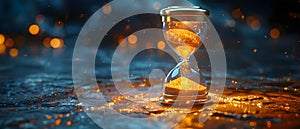 Elegant Hourglass: Fleeting Moments in Golden Light. Concept Golden Light, Elegant Portraits, photo