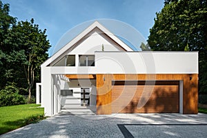 Elegant house with garage, exterior
