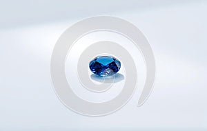 Single Blue Sapphire on White