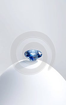 Single Blue Sapphire on White