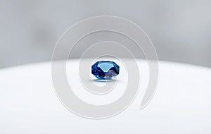 Single Blue Sapphire on White
