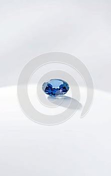 Single Blue Sapphire on White