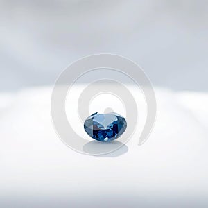 Single Blue Sapphire on White